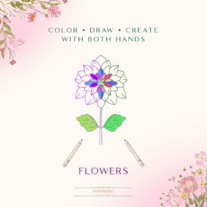 Flowers Slowbook — Draw & Colour with Both Hands (Digital Download)