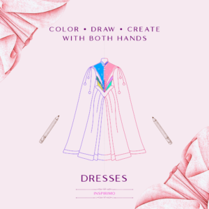 Dresses Slowbook — Draw & Colour with Both Hands (Digital Download)