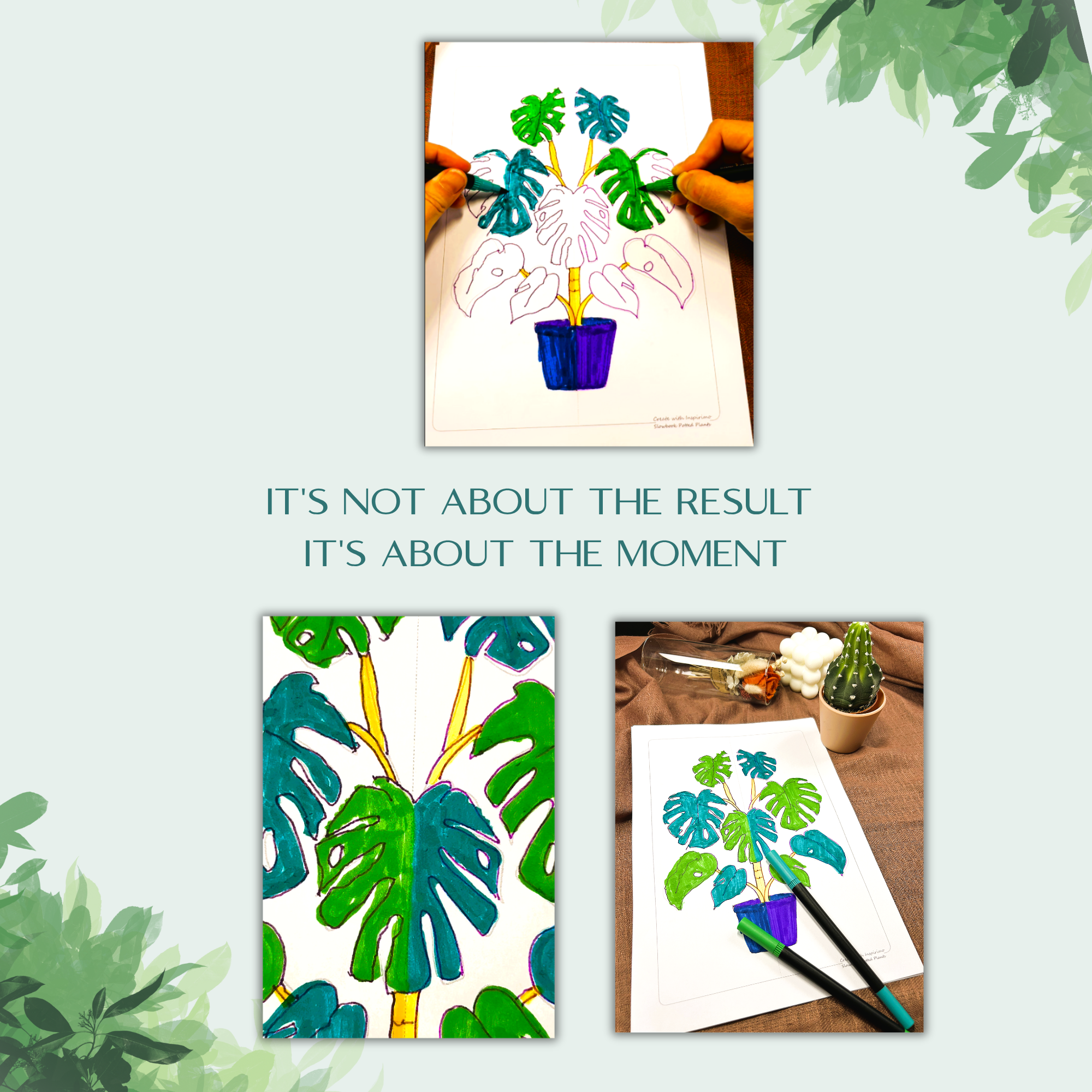 Potted Plants Slowbook β Draw & Colour with Both Hands (Digital Download) - Image 9